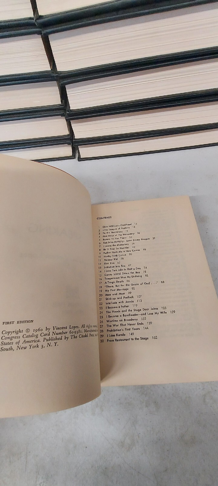 Lopez Speaking, Inscribed by Vincent Lopez To Judge Maurice Wahl 1st Ed. 1960