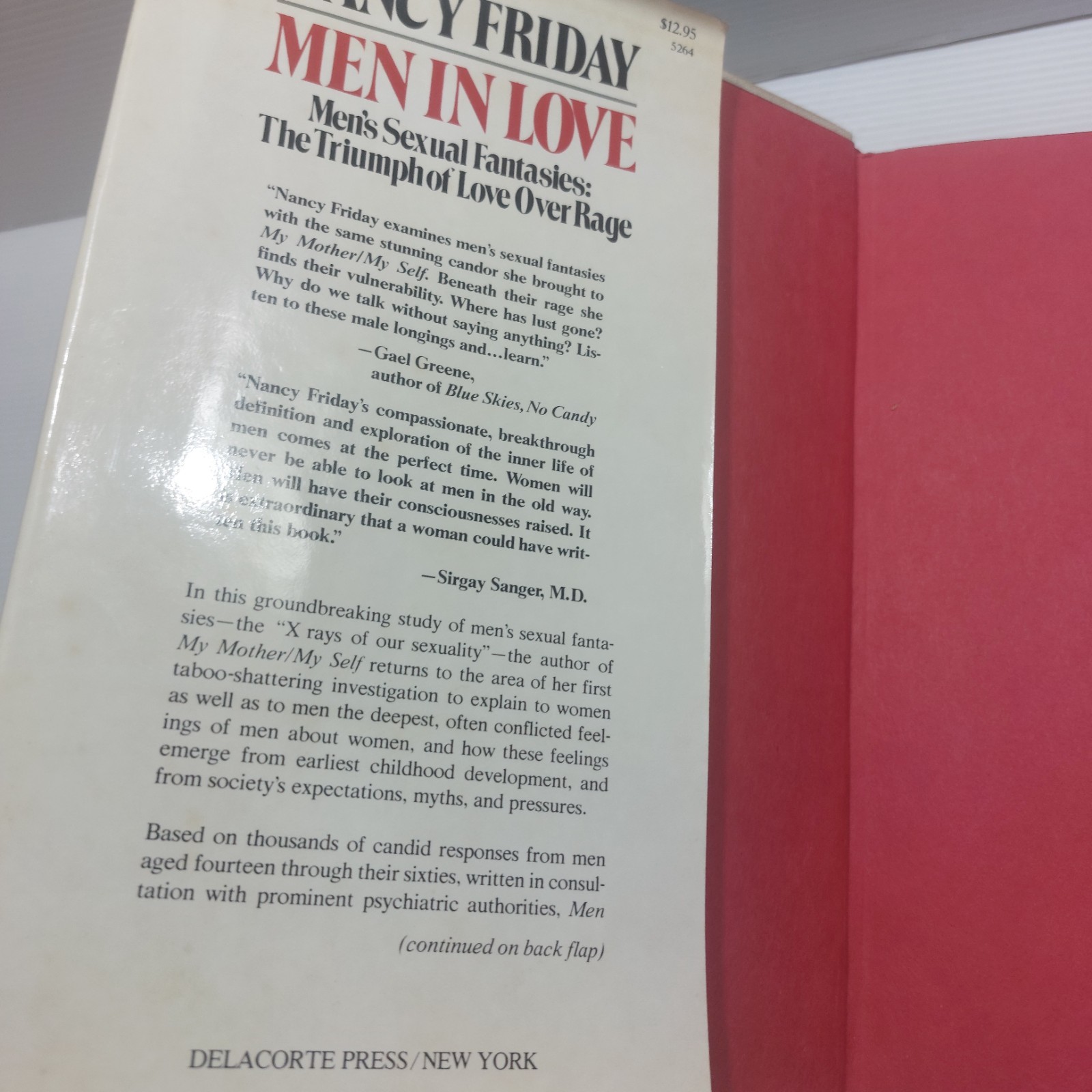 Men In Love Fantasies Nancy Friday Hardcover Book 1980 Sexual Fantasy Erotic