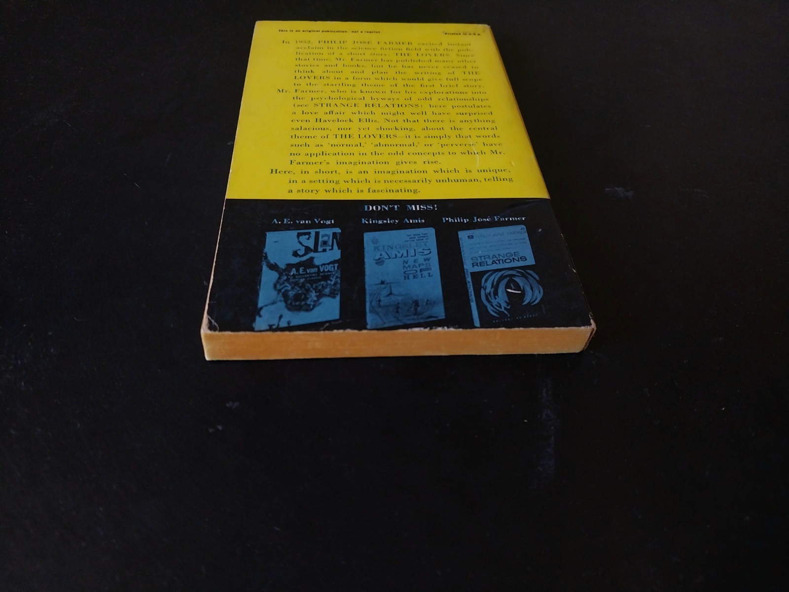 Philip Jose Farmer – The Lovers – Ballantine Books First Edition 1961