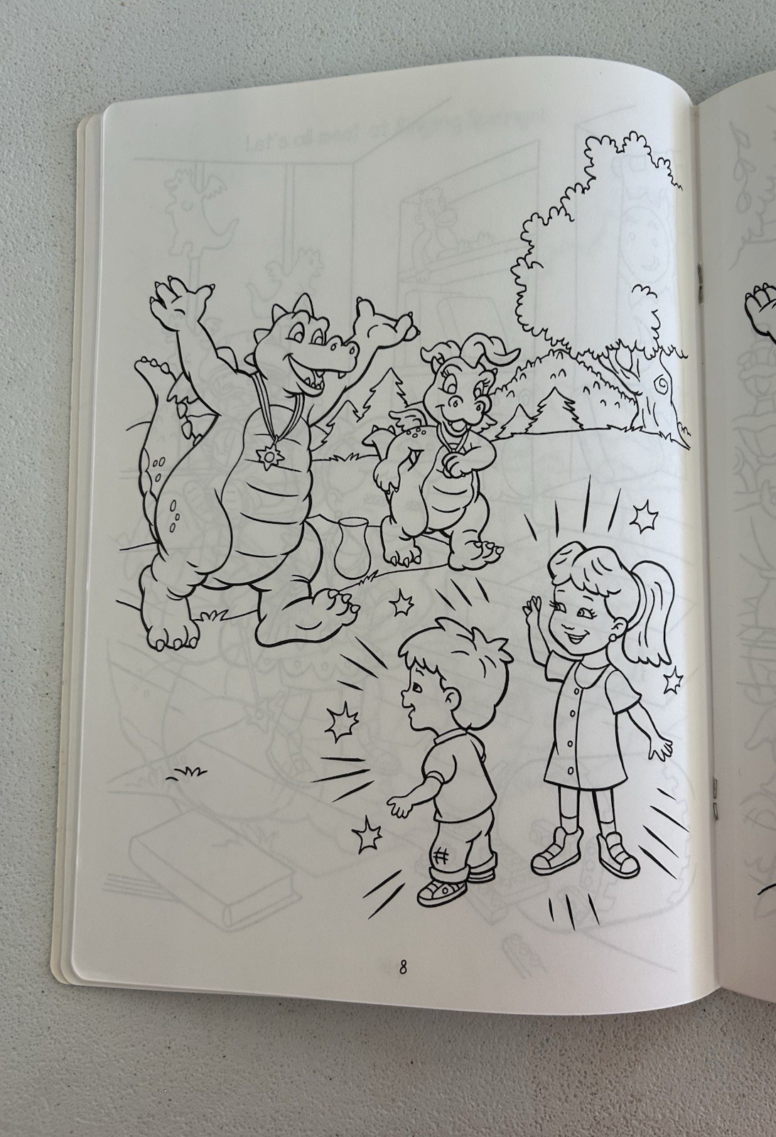 Vintage 2001 Dragon Tales Musical Scales Coloring Sticker Activity Book Y2K