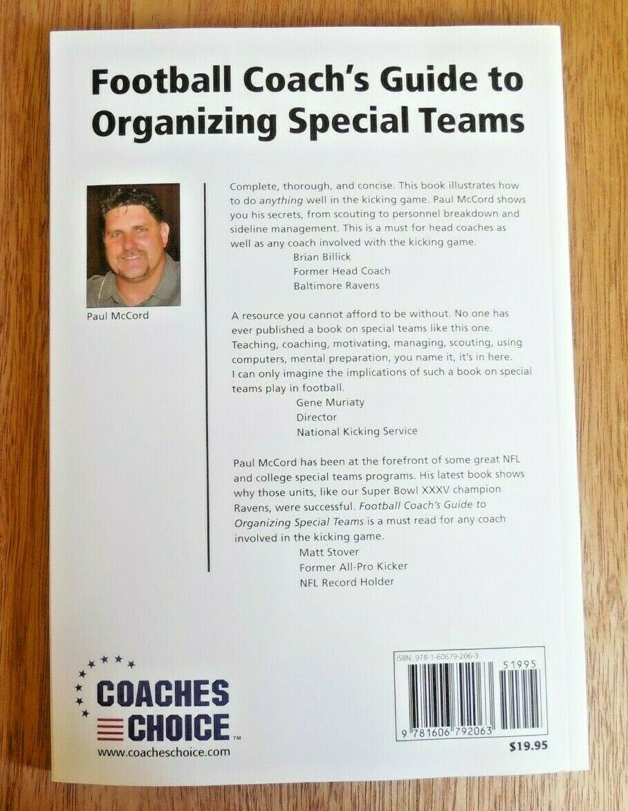 NEW! Paul McCord “Football Coach’s Guide to Organizing Special Teams” Paperback