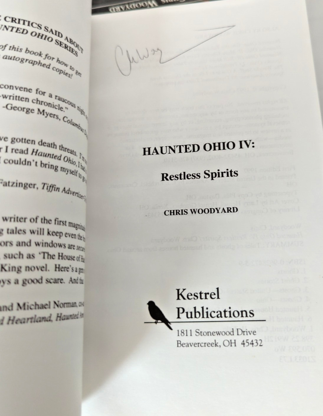 Signed Haunted Ohio 2, 3, 4: Restless Spirits Buckeye State Chris Woodyard