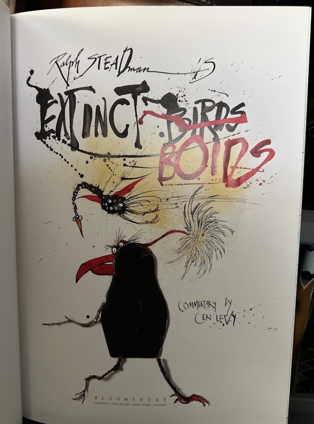 Ralph Steadman EXTINCT BOIDS Hardcover Book Double Signed + Doodle 14” X 10”