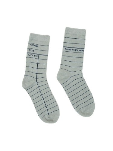 Library Card (Light Gray) Socks – Small by Out of Print [Other apparel]