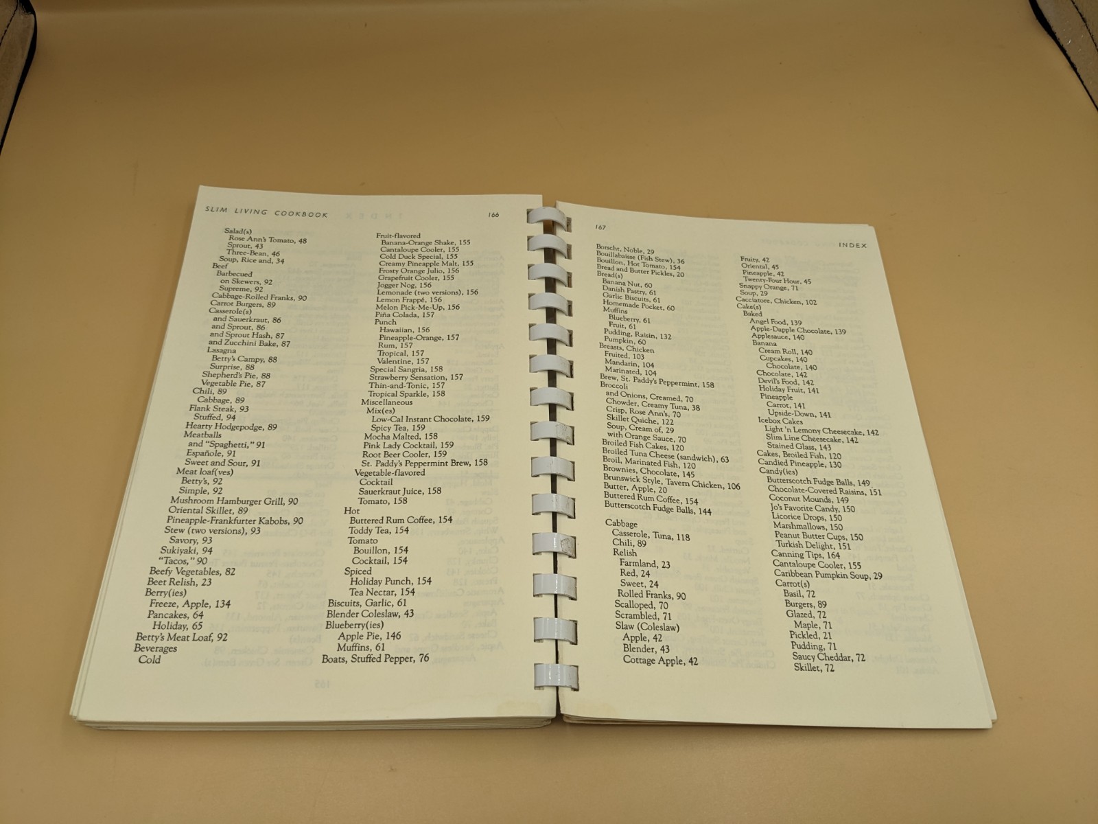 Cookbook: The Slim Living Cookbook 1981 Over 500 Recipes Spiral PB Pages 181