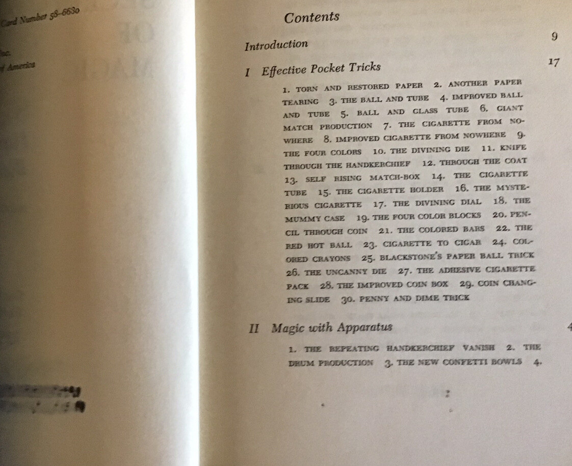 Blackstones Secrets Of Magic, 1958, hard cover, 164 pages
