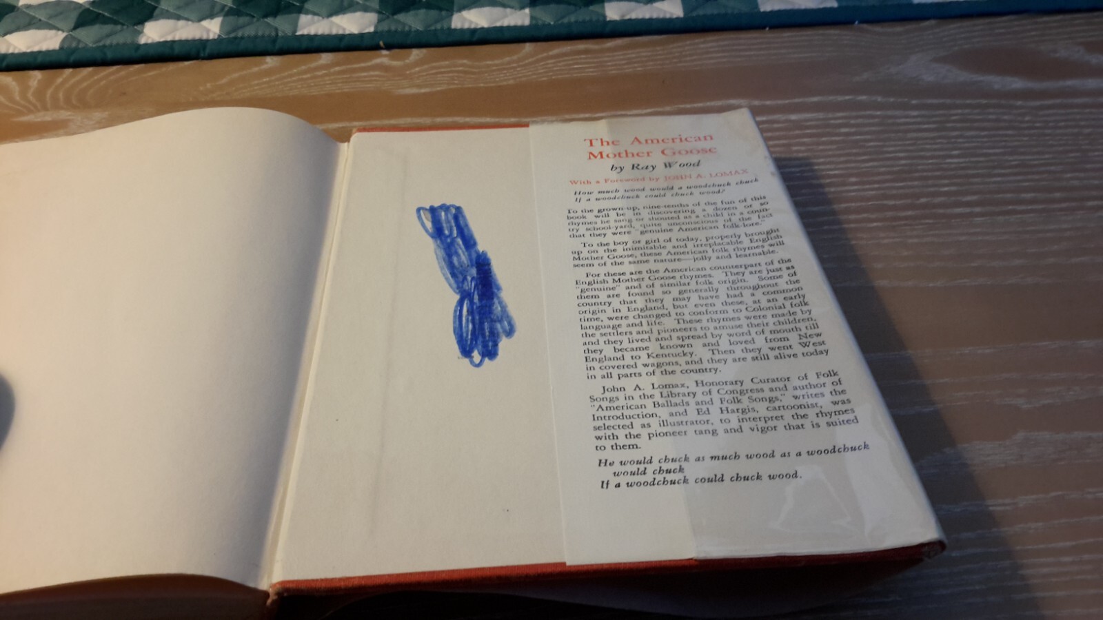 Vintage 1952 “Fun in American Folk Rhymes” by Ray Wood with protected dustcover