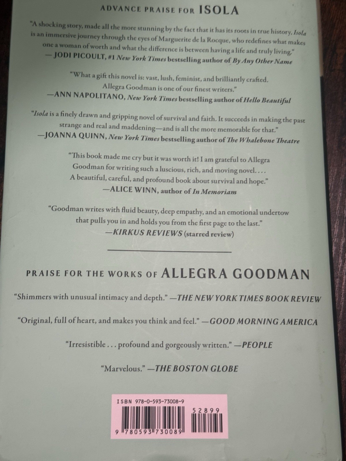 Isola: Reese’s Book Club by Allegra Goodman Hardcover First Edition