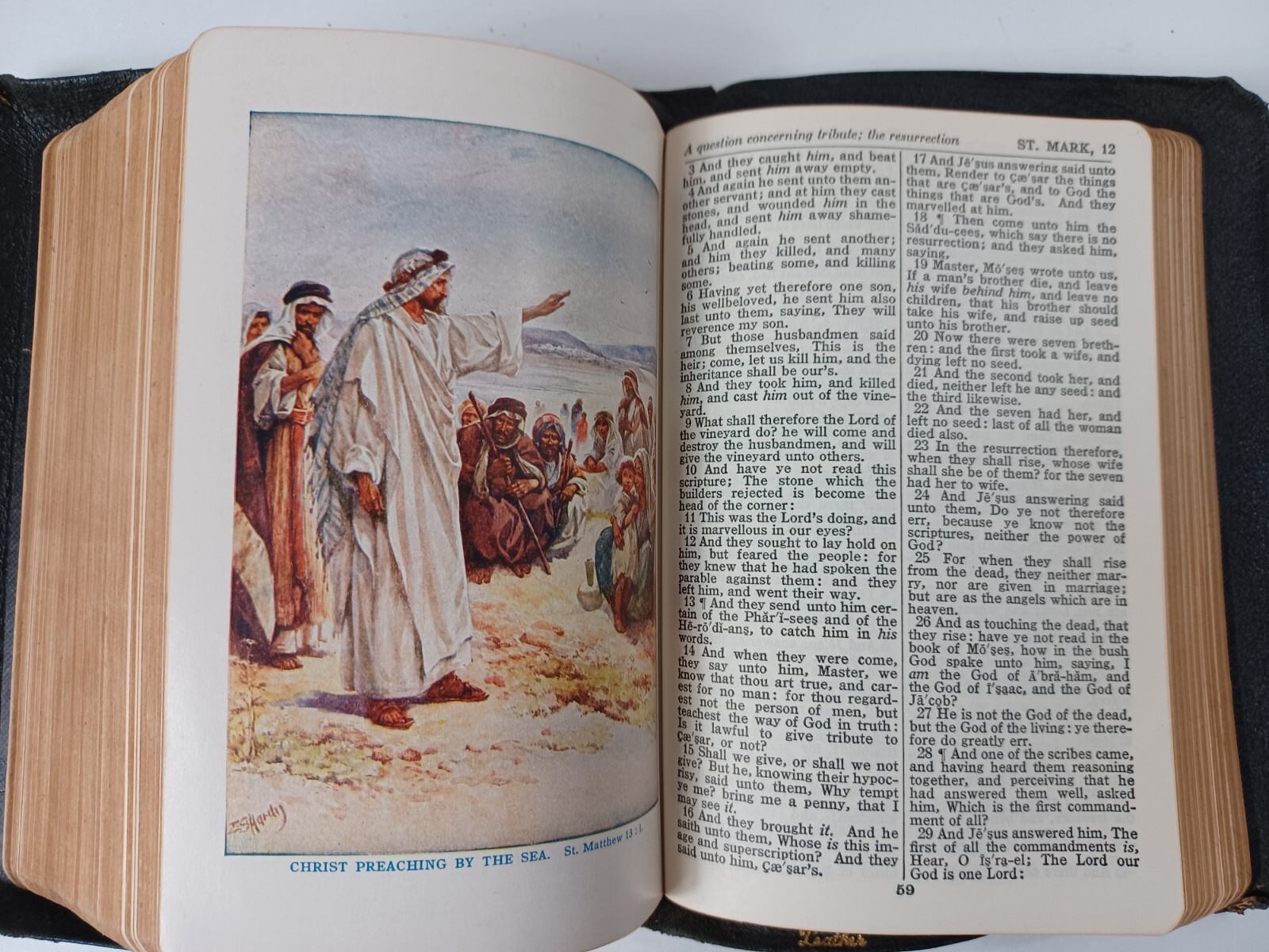HOLY BIBLE KJV Self Pronouncing 1950’s National Bible Press Genuine Leather VTG