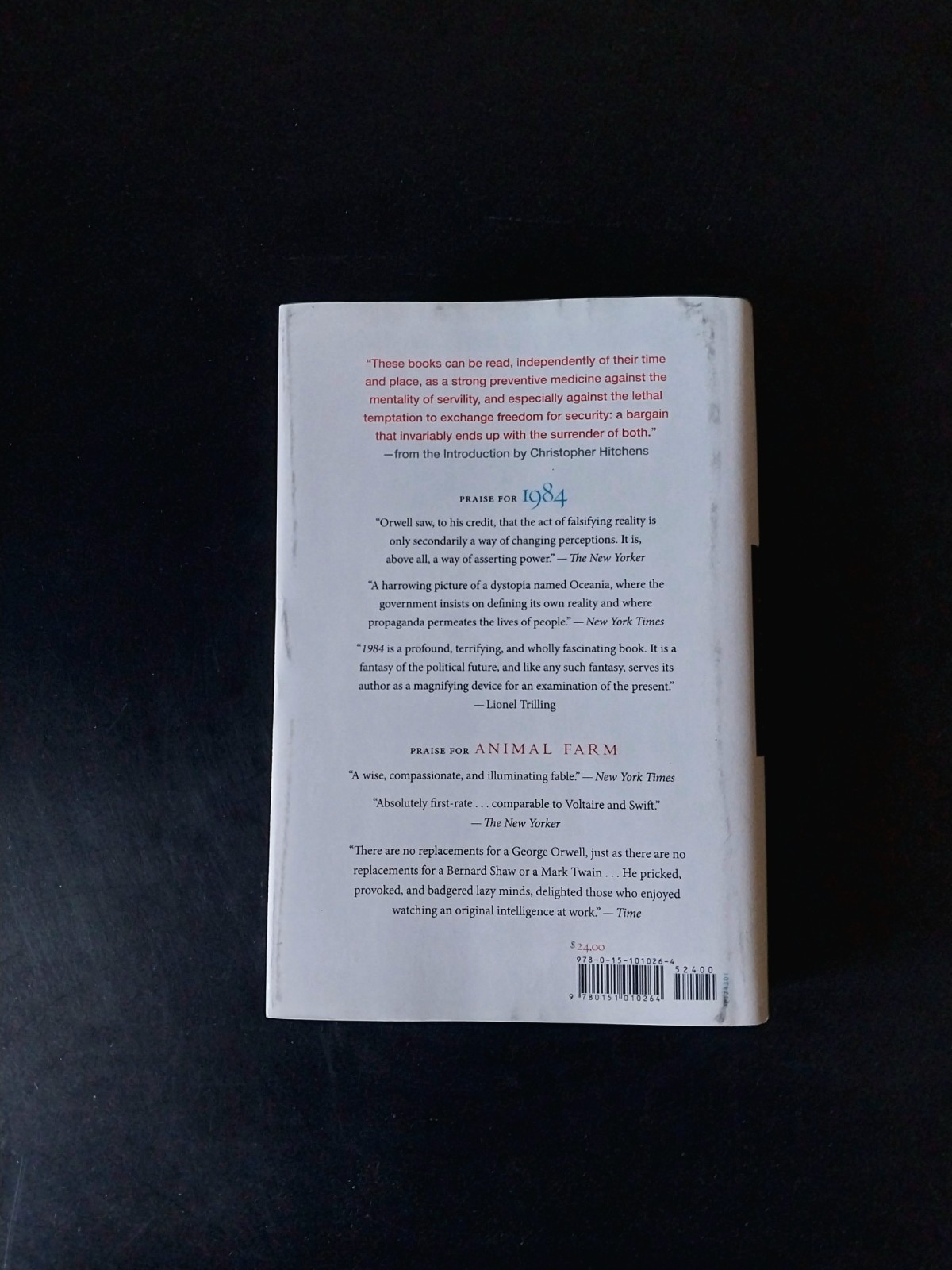 George Orwell – 1984 and Animal Farm – 2003 Edition Introduction by Hitchens