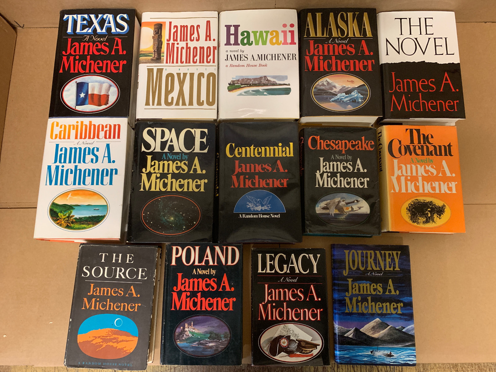 Lot of 10 JAMES A. MICHENER Books Vintage HARDBACK HARDCOVER HCDJ RANDOM MIX Set