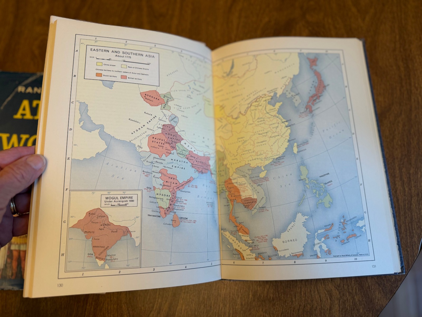 Rand McNally Atlas of World History – 132 pgs maps HCDJ 1957