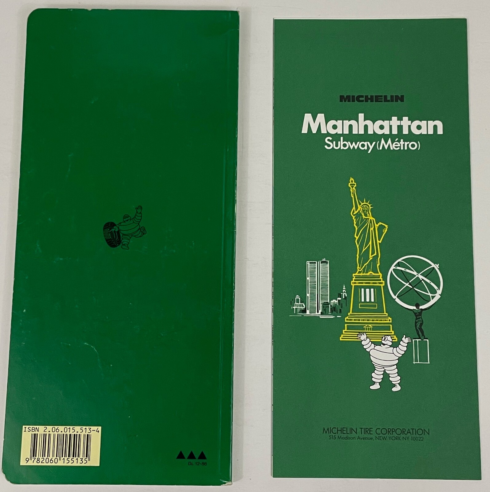 Michelin New York City Tourist Guide 8th edition w/ Subway/bus map 1985 Green