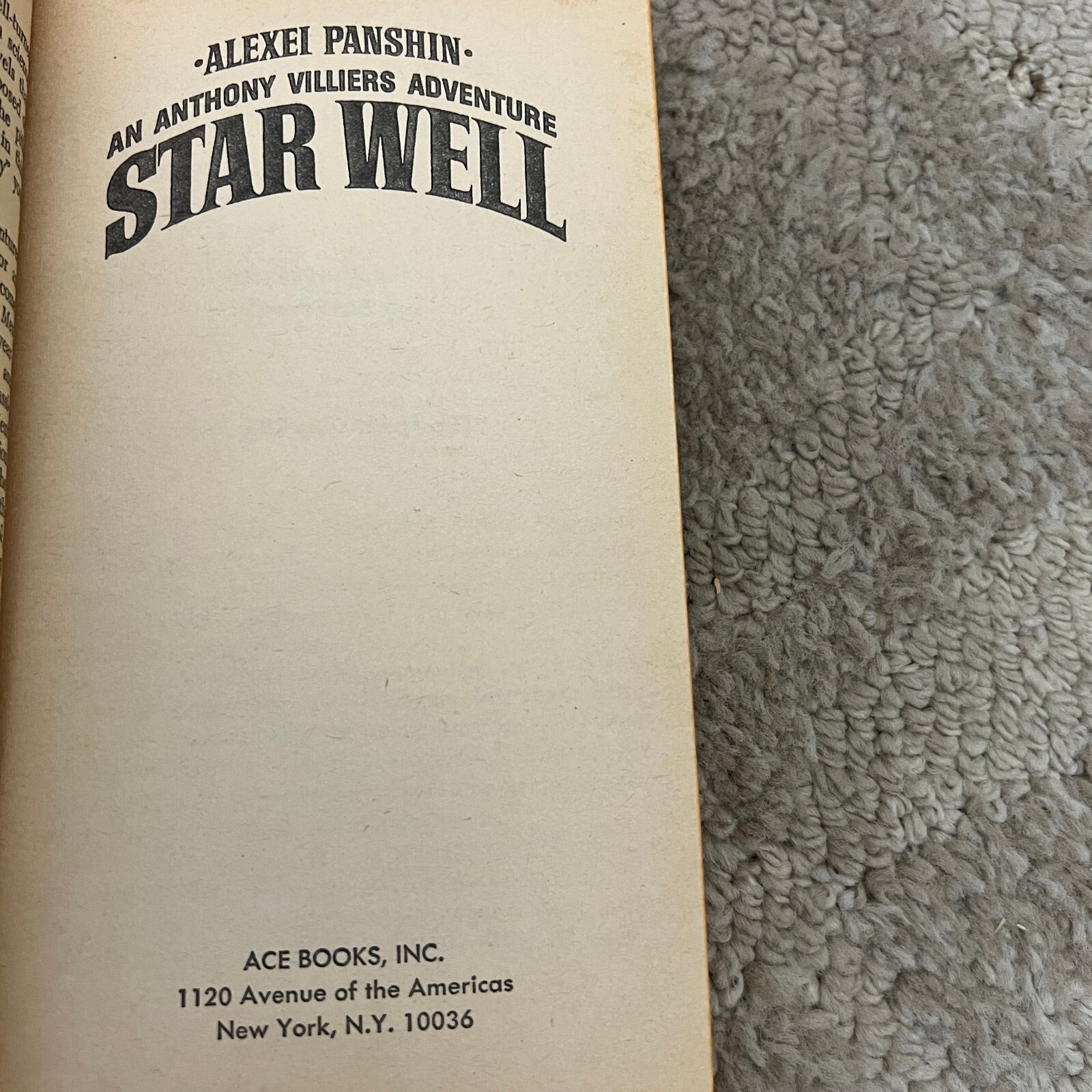 Star Well Science Fiction Paperback Book by Alexei Panshin from Ace Books 1968