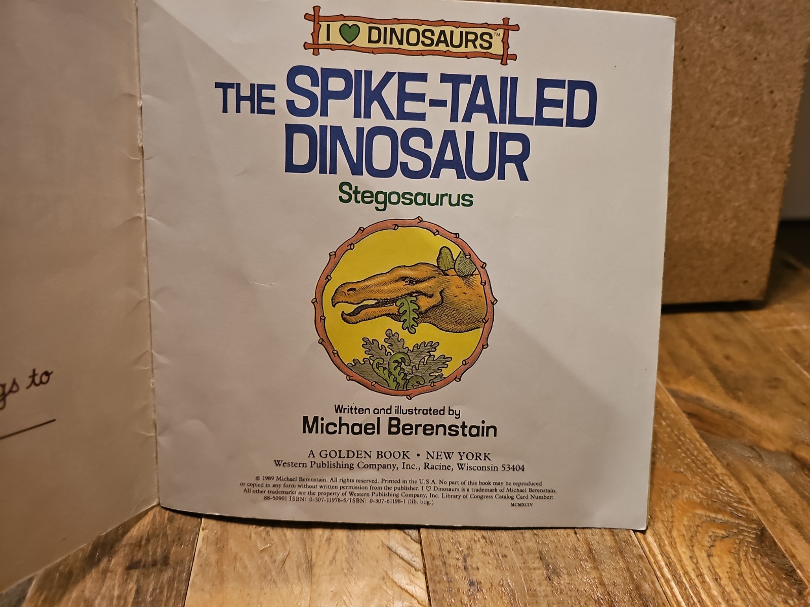 Golden Book The Spike-Tailed Dinosaur Stegosaurus by Michael Berenstain (1989)