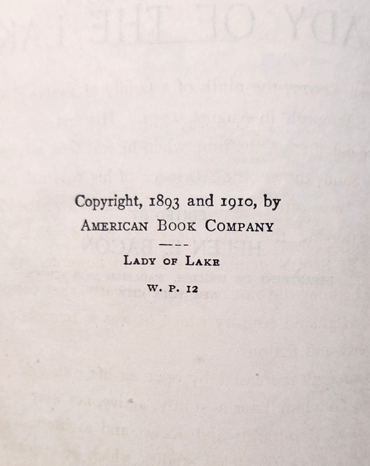 Scott’s Lady Of The Lake 1910 Hardcover 200 Pages – Library Copy