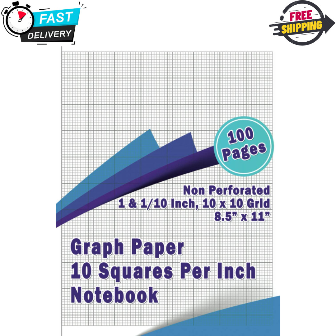 Graph Paper 10 Squares Per Inch Notebook: 100 Pages, 8.5×11 Inch,10×10 *Paperbak