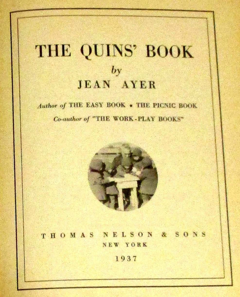 The Quins’ Book SIGNED by Jean Ayer 1937 114 Pages H/C Photograph Book RARE!!