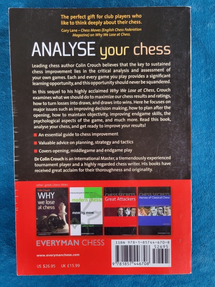 ANALYSE YOUR CHESS ; ISBN 978-1-85744-670-8 ; 234 PAGES ; COLIN CROUCH