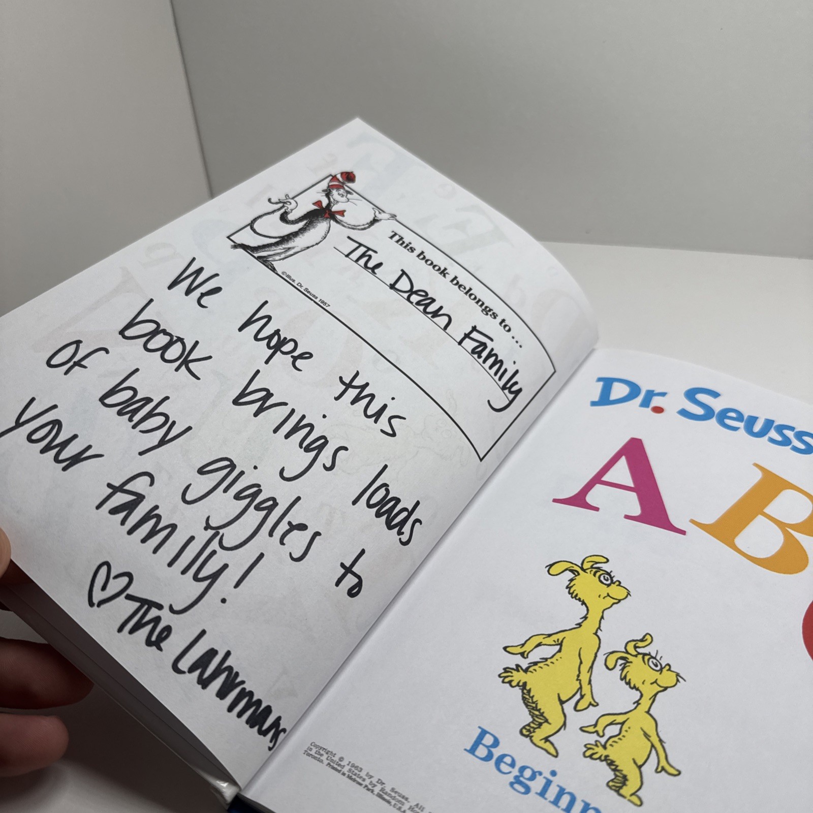 Dr Suess ABC Book 1963 Beginner Book Vintage White Hardcover