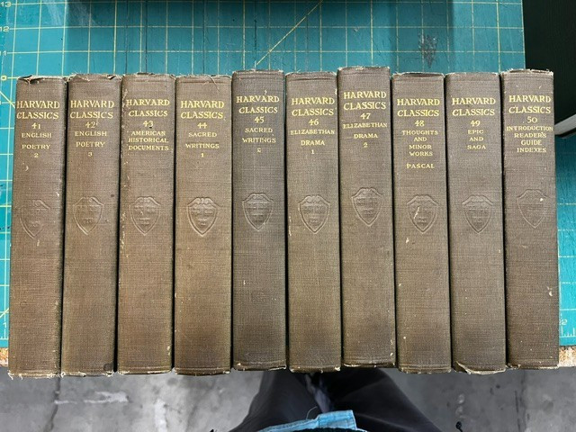 Harvard Classics P F Collier & Son 1909-1910 Volumes 1-50 Olive Cloth Very Good