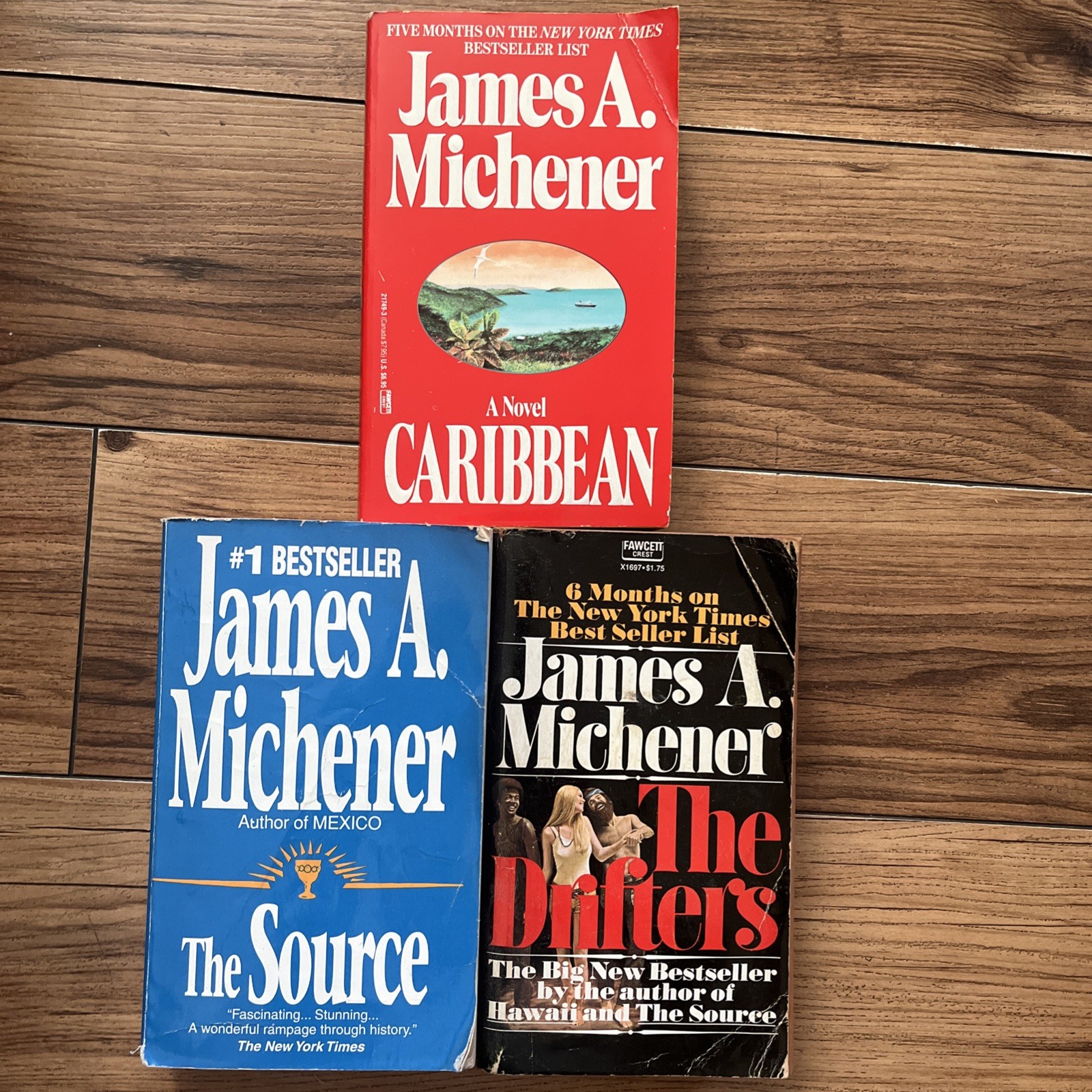 VINTAGE James A. Michener Book Lot of 7 Paperback Reader Novels Adventure