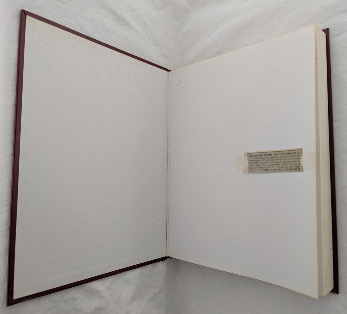 Dictionary of Historical Documents; 1991 George Kohn Hardcover