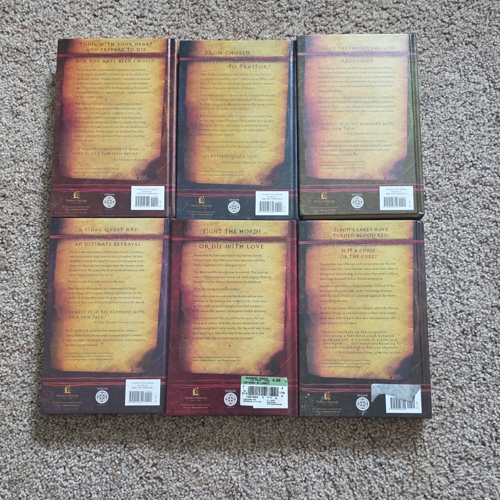 Ted Dekker & Kaci Hill The Lost Books Series Fantasy Hardcover Set Chosen