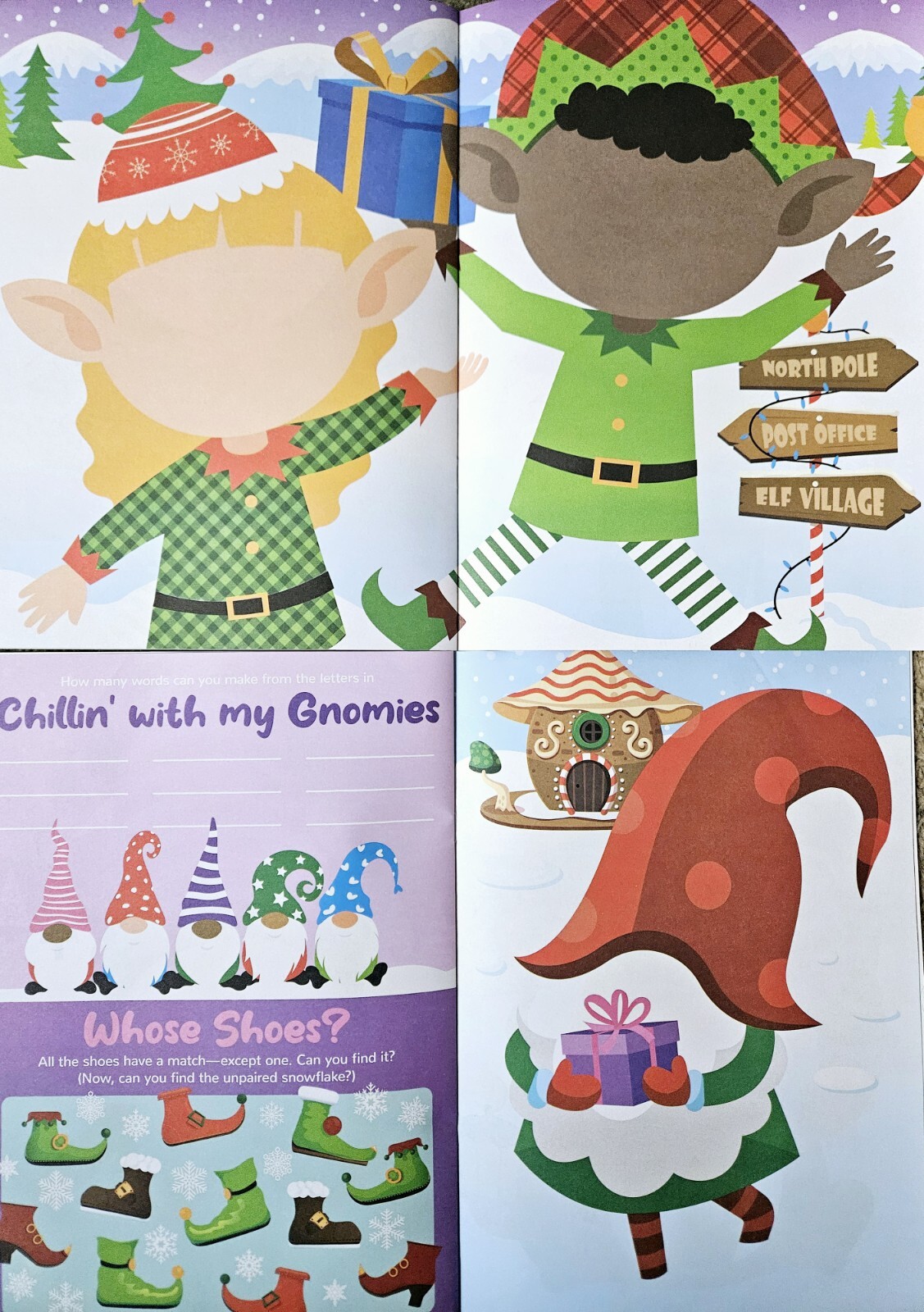 Christmas Holiday Create A Face Children’s Sticker Activity Book Set Of 2 New!