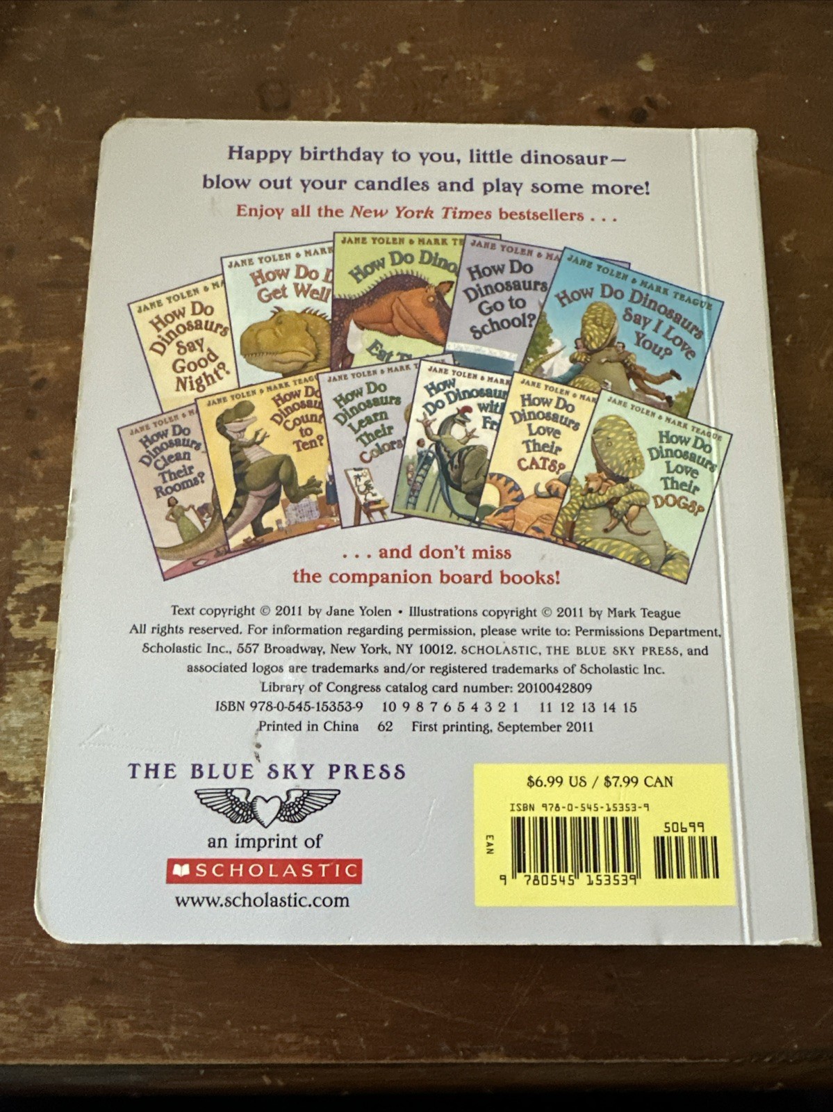 SIGNED How Do Dinosaurs Say Happy Birthday? board book Jane Yolen Mark Teague