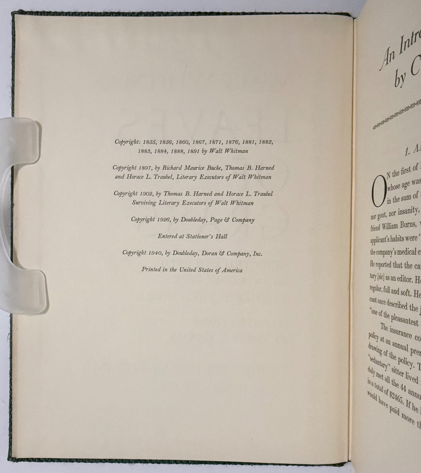 Leaves of Grass by Walt Whitman Illustrated by Lewis Daniel 1940 HC & Slipcase