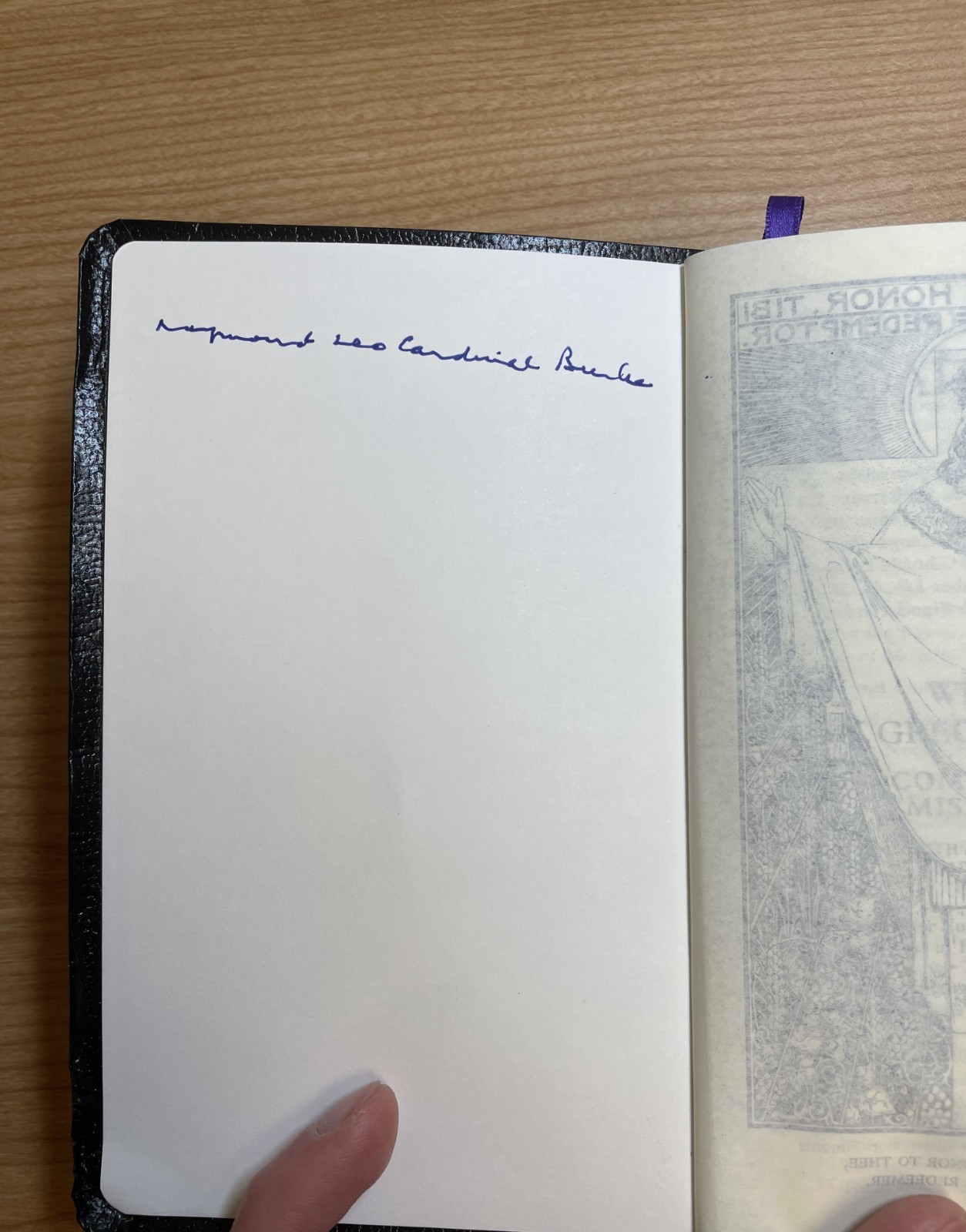 1962 Angelus Press TLM Missal Signed By Raymond Leo Cardinal Burke + Photo