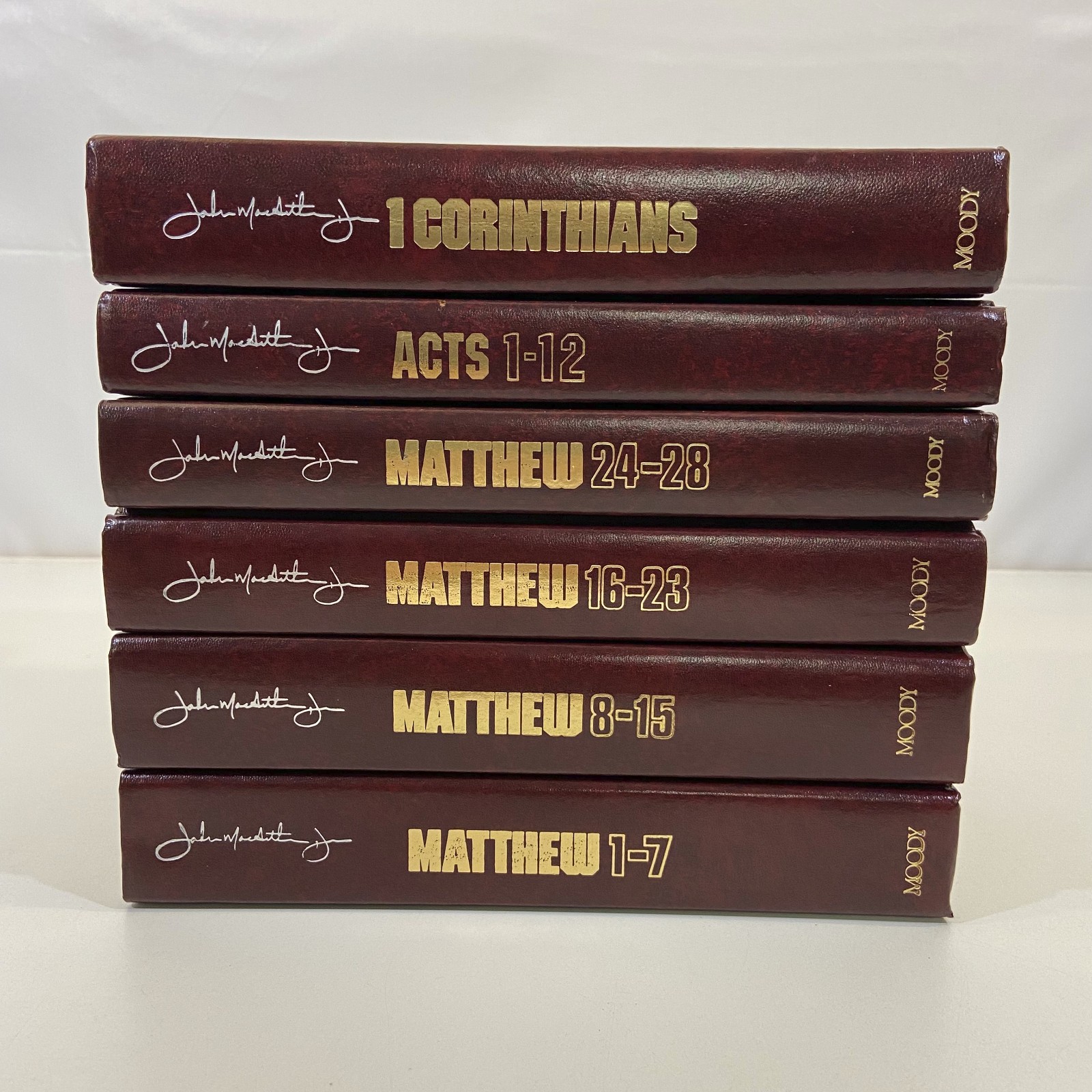 6 John McArthur New Testament Commentary Hardcover Moody Press Volumes Lot GOOD