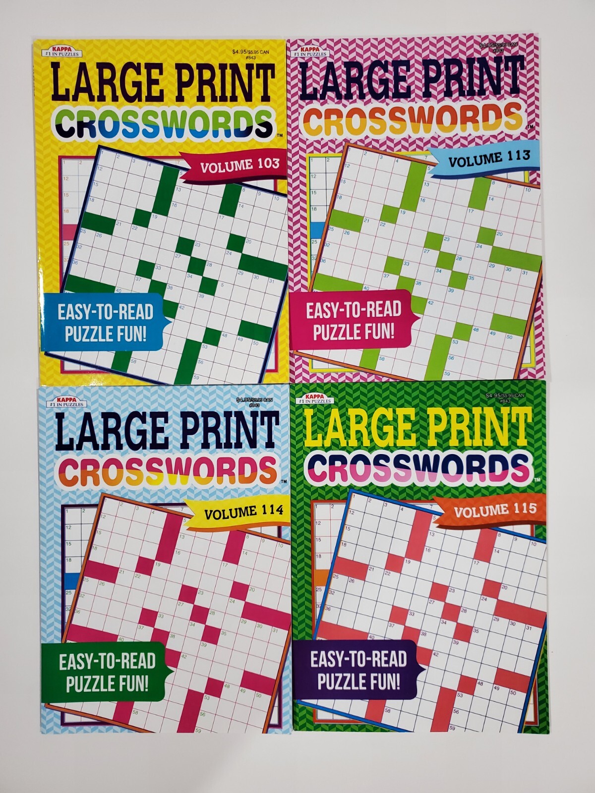Large Print Crosswords Puzzle Books Kappa Games,Search,Hunt~ Pick up to 20 Vols