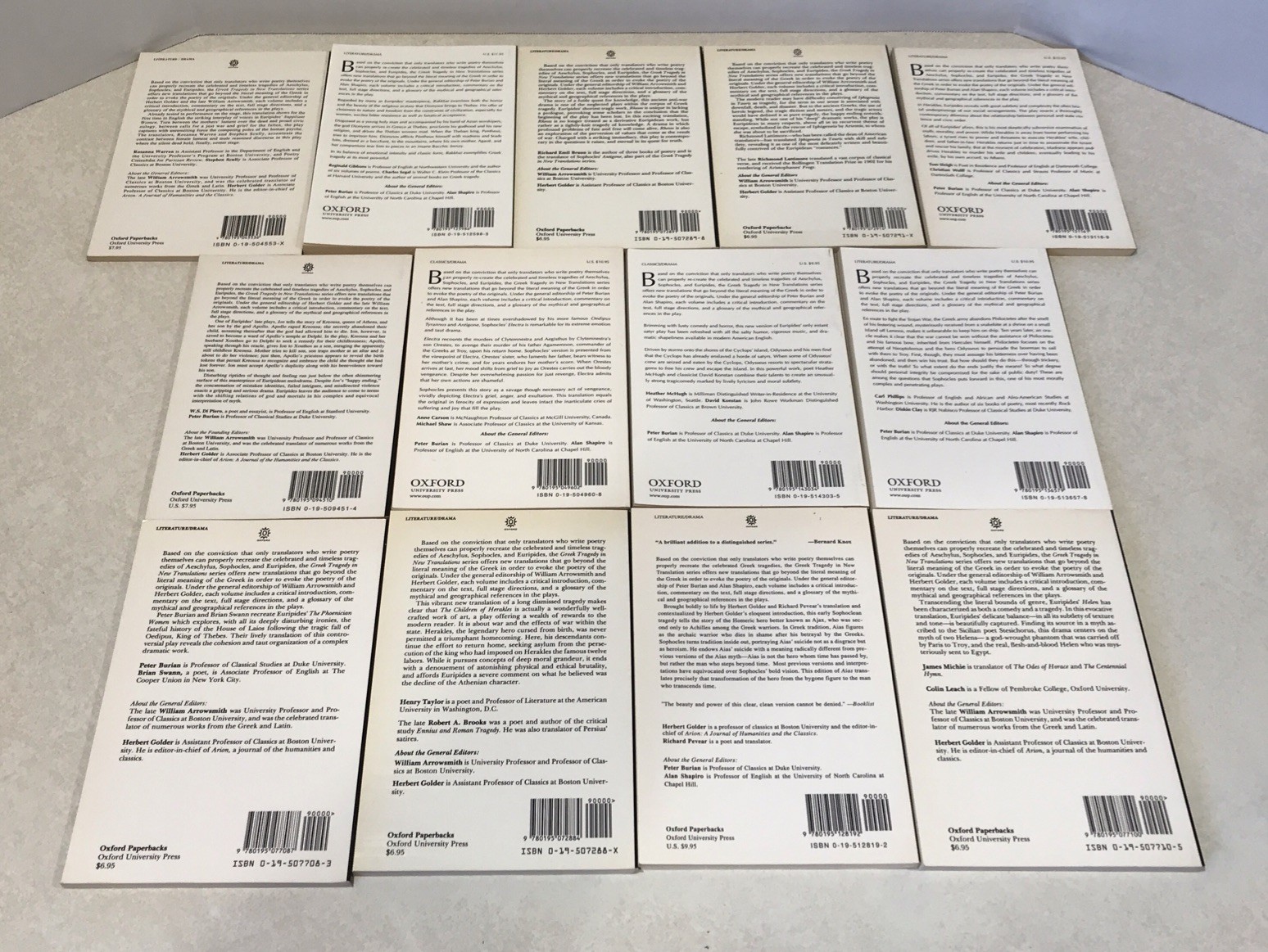 LOT OF 13 The Greek Tragedy in New Translations – ASSORTED TITLES – Paperbacks