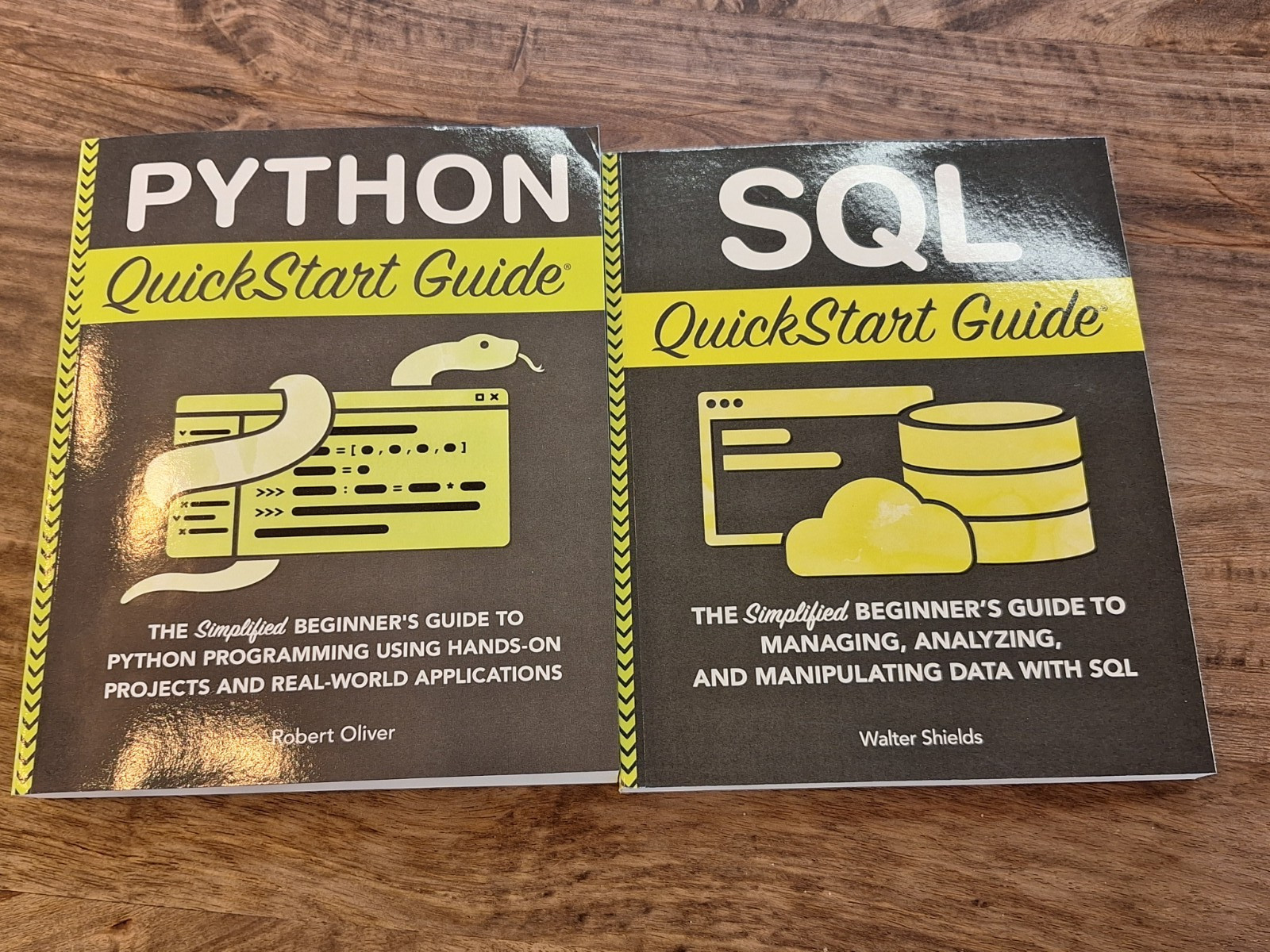 Lot of 2 Programming Books: SQL & Python QuickStart Guides