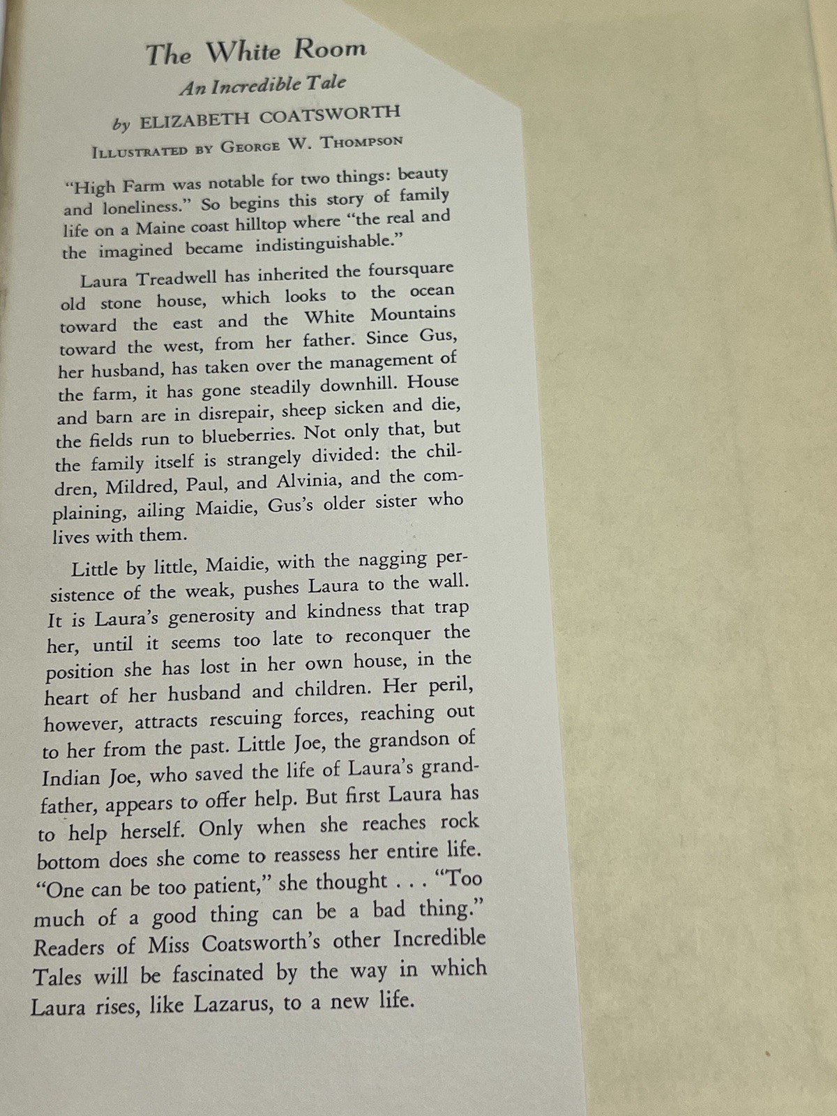 The White Room By Elizabeth Coatsworth / HC 1969 Sixth Print.