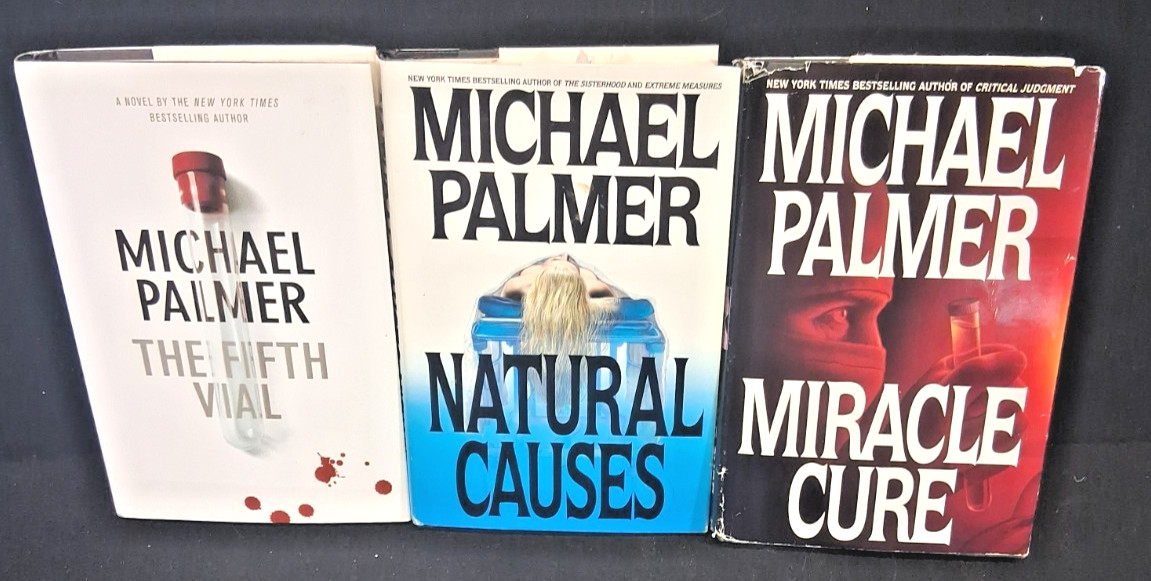 9 Michael Palmer HC Book Medical Thriller Fatal/The Patient/Fifth Vial/Society