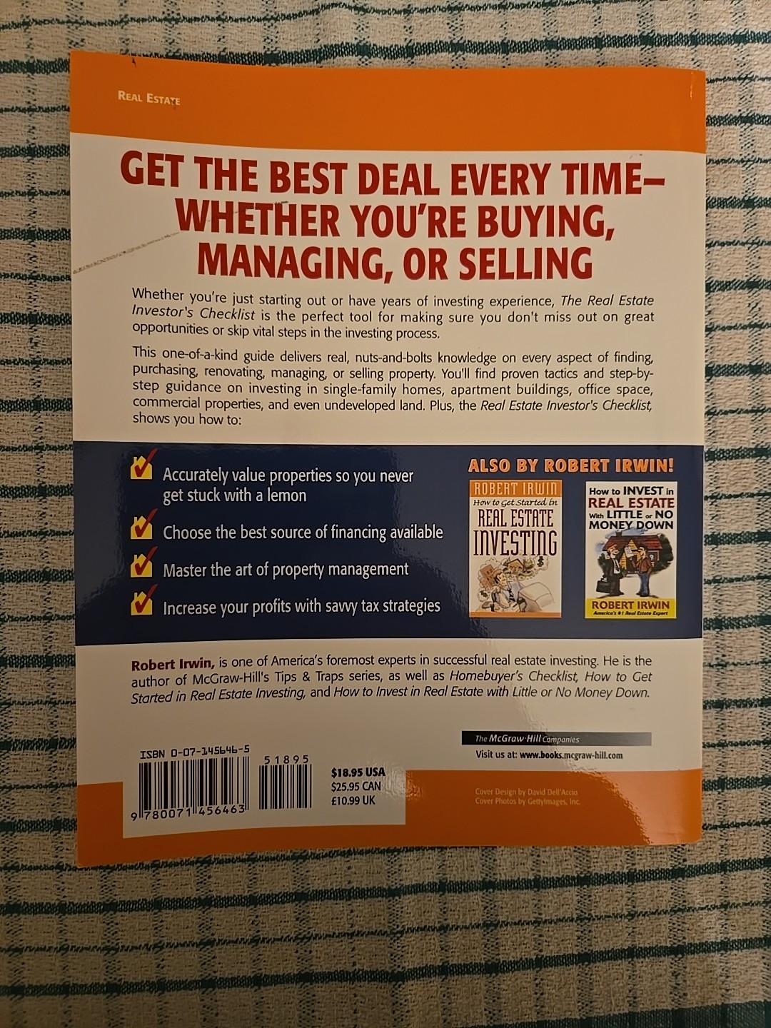 Real Estate Investor’s Checklist by Robert Irwin (2006, Perfect)