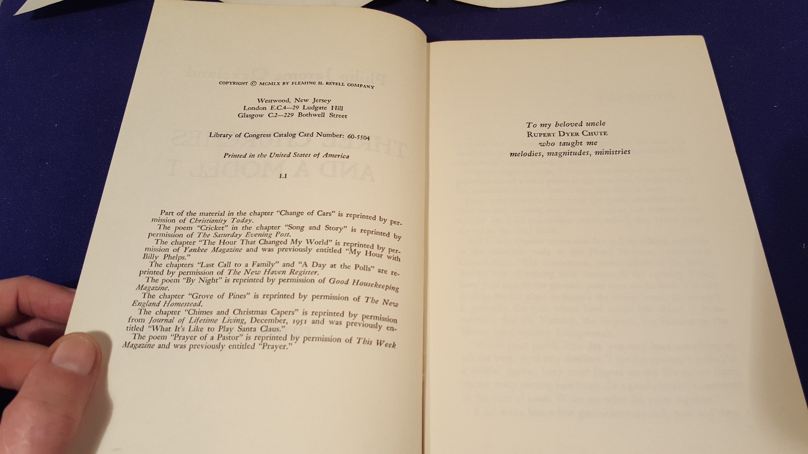 1960 THREE CHURCHES & a MODEL T Hardcover Book by PHILIP CLEVELAND 1st Edition