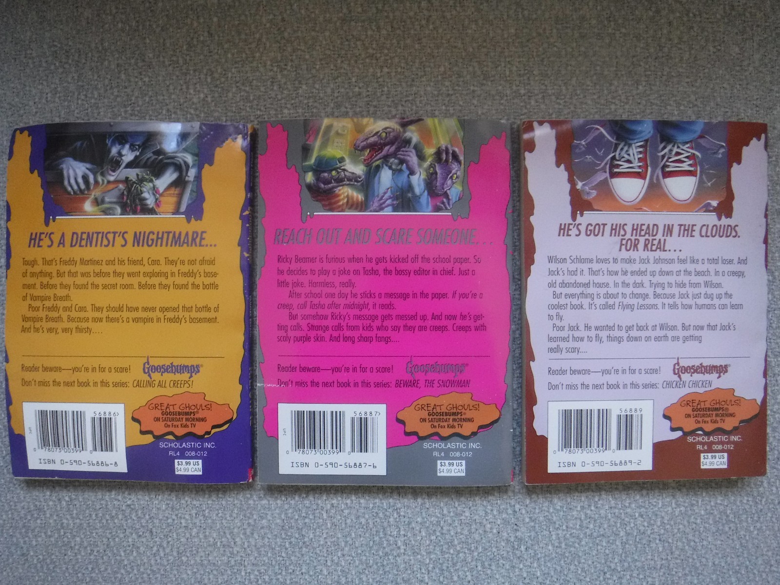 RL Stine Goosebumps Box Set #49 – #52 (missing #51) damage Collectible Paperback