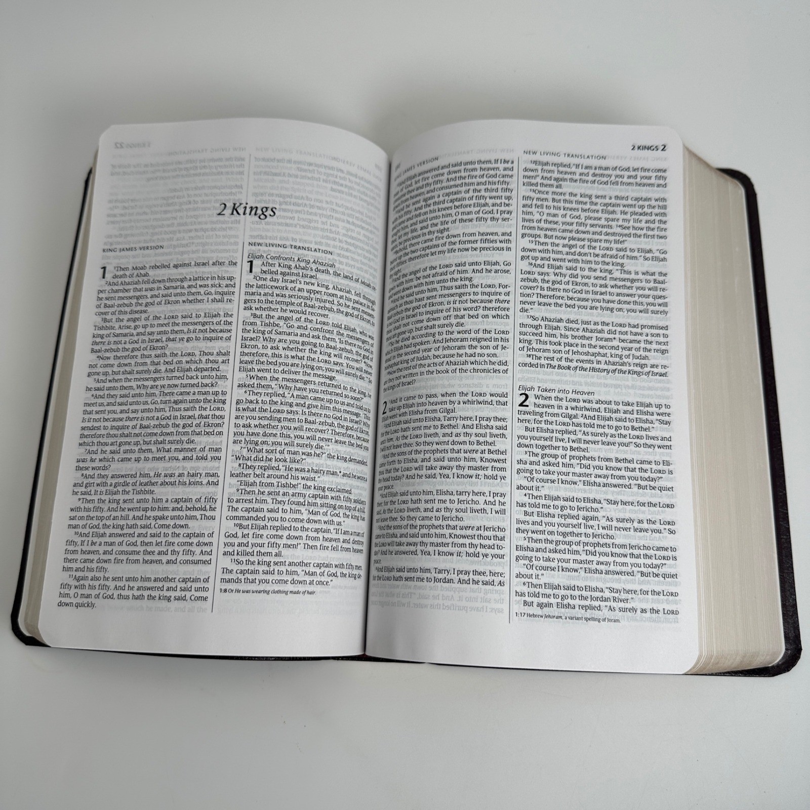 Holy Bible Tyndale TBN Parallel KJV NLT Burgundy Gold Gilt Special Edition Study