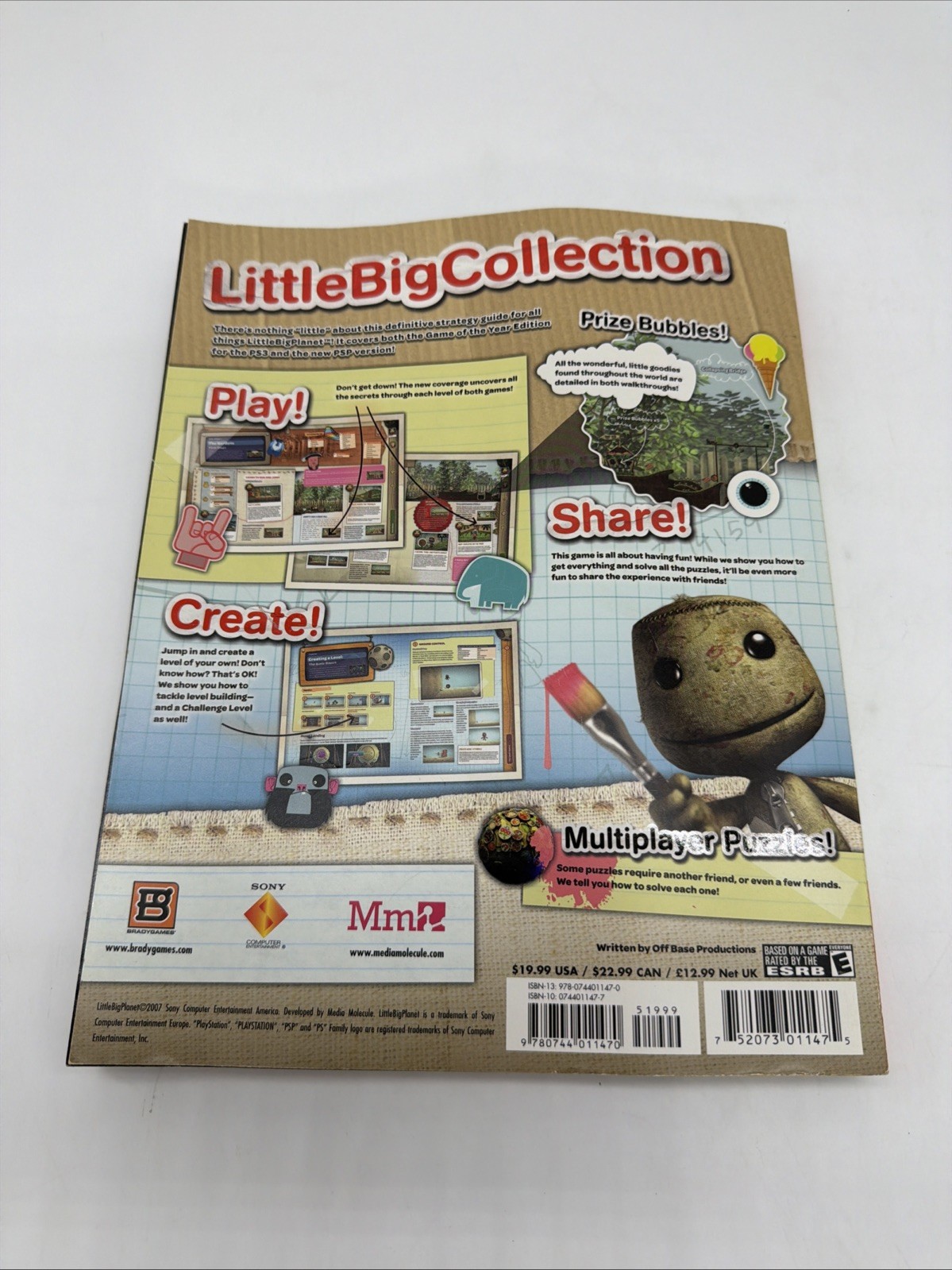 LittleBigPlanet Super Book Brady Games Signature Series Strategy Guide PS3 / PSP