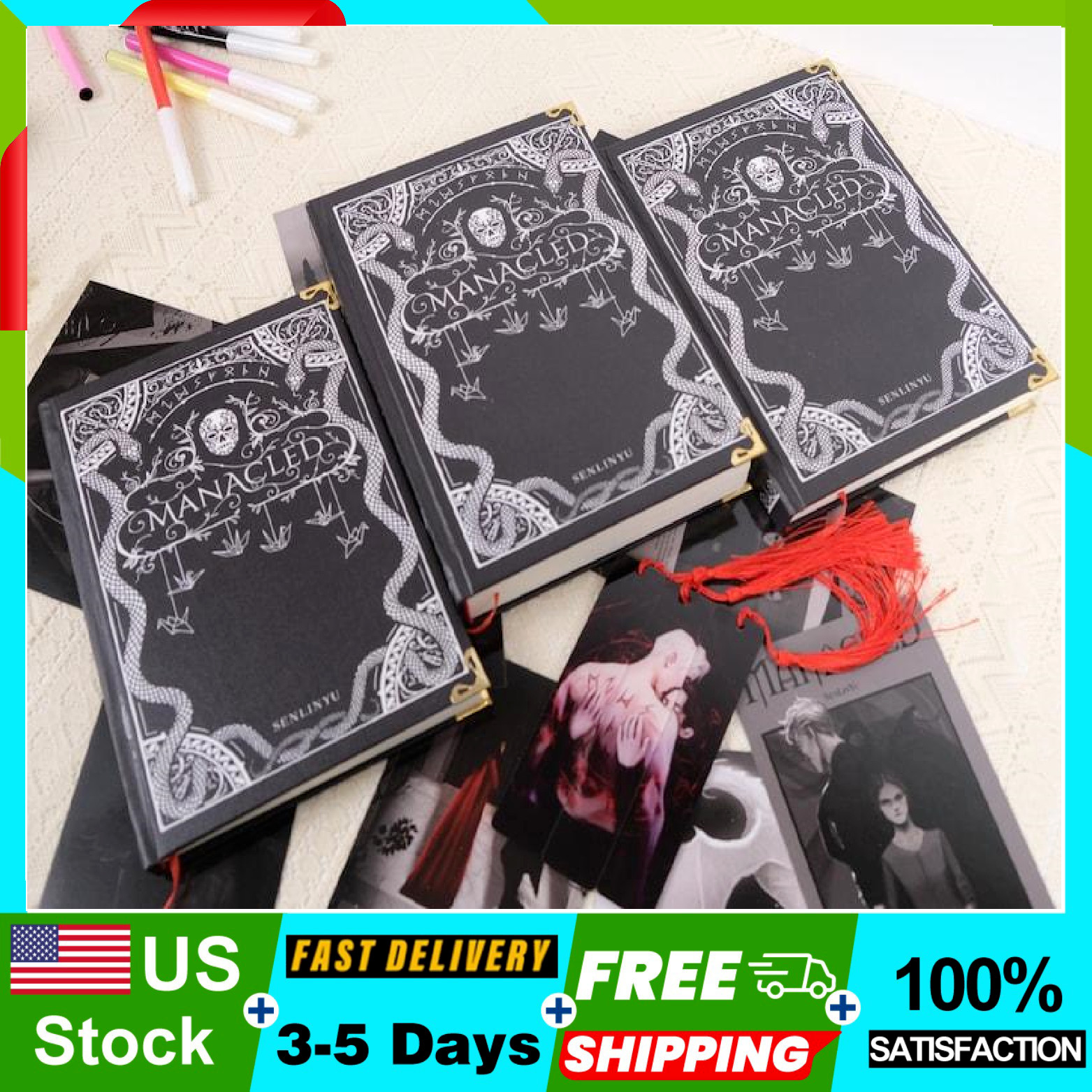 Manacled Book Complete 3-Volume Hardcover Edition with Illustrations by Senlinyu