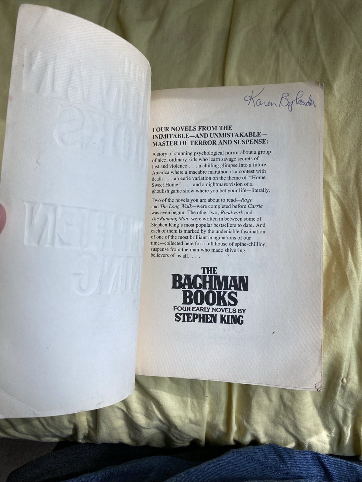 The Bachman Books by Stephen King (1st Plume Omnibus Printing, 1985)