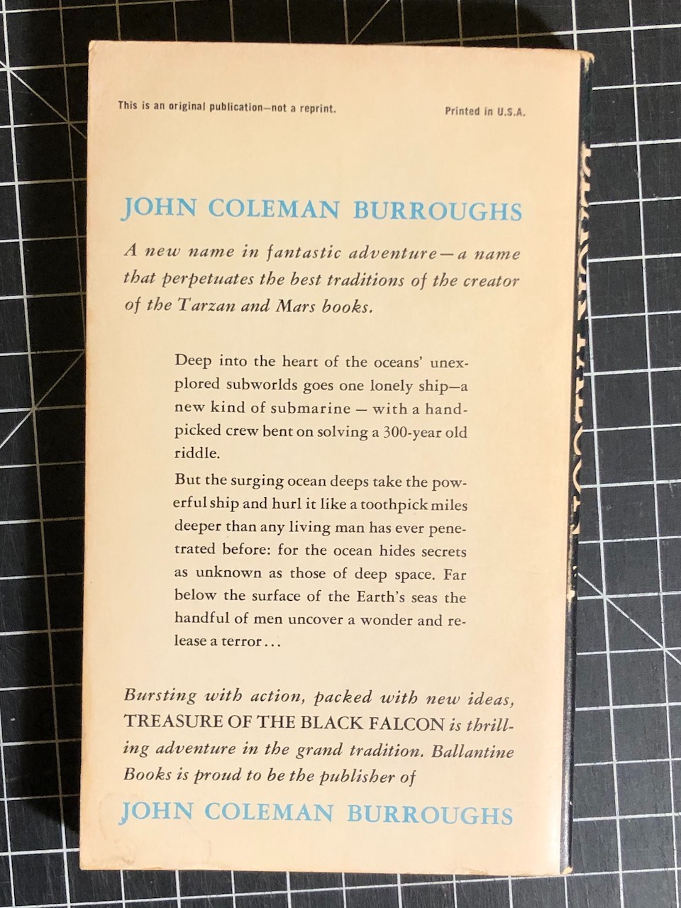 Treasure Of The Black Falcon by John Coleman Burroughs PBO 1st