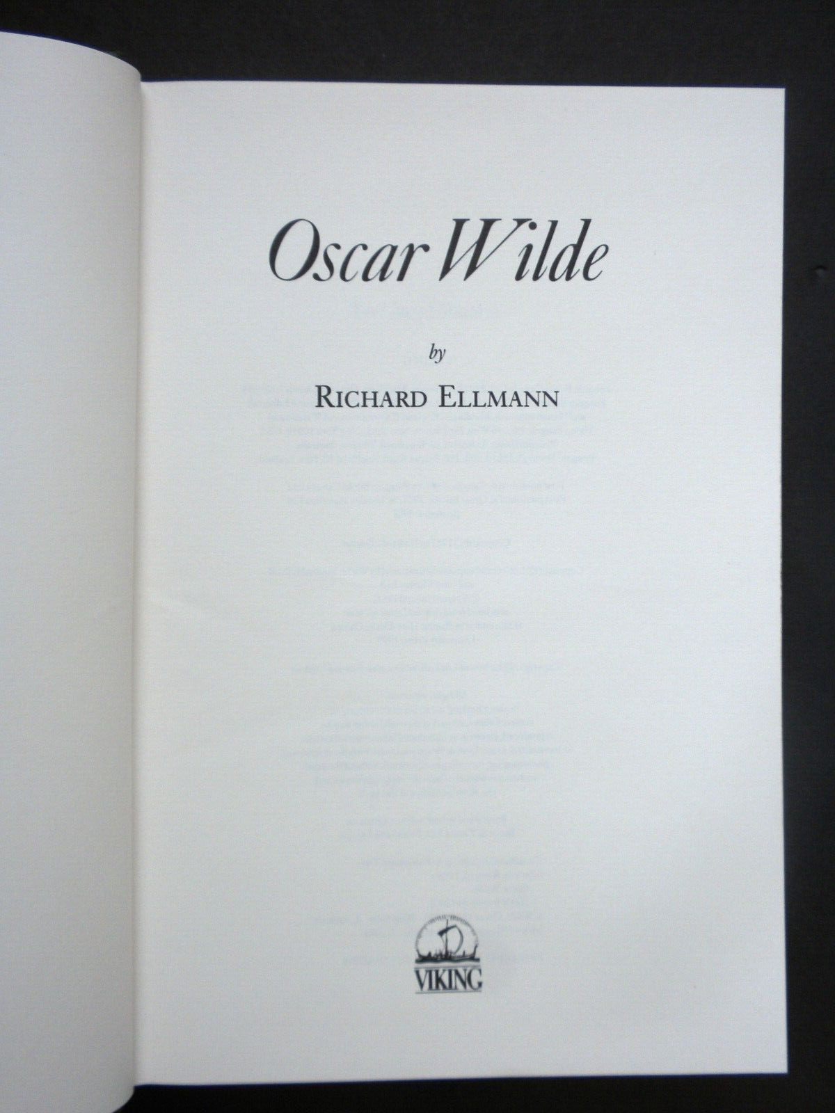OSCAR WILDE 1988 UK hardcover biography by Richard ELLMANN HCDJ 632 pages