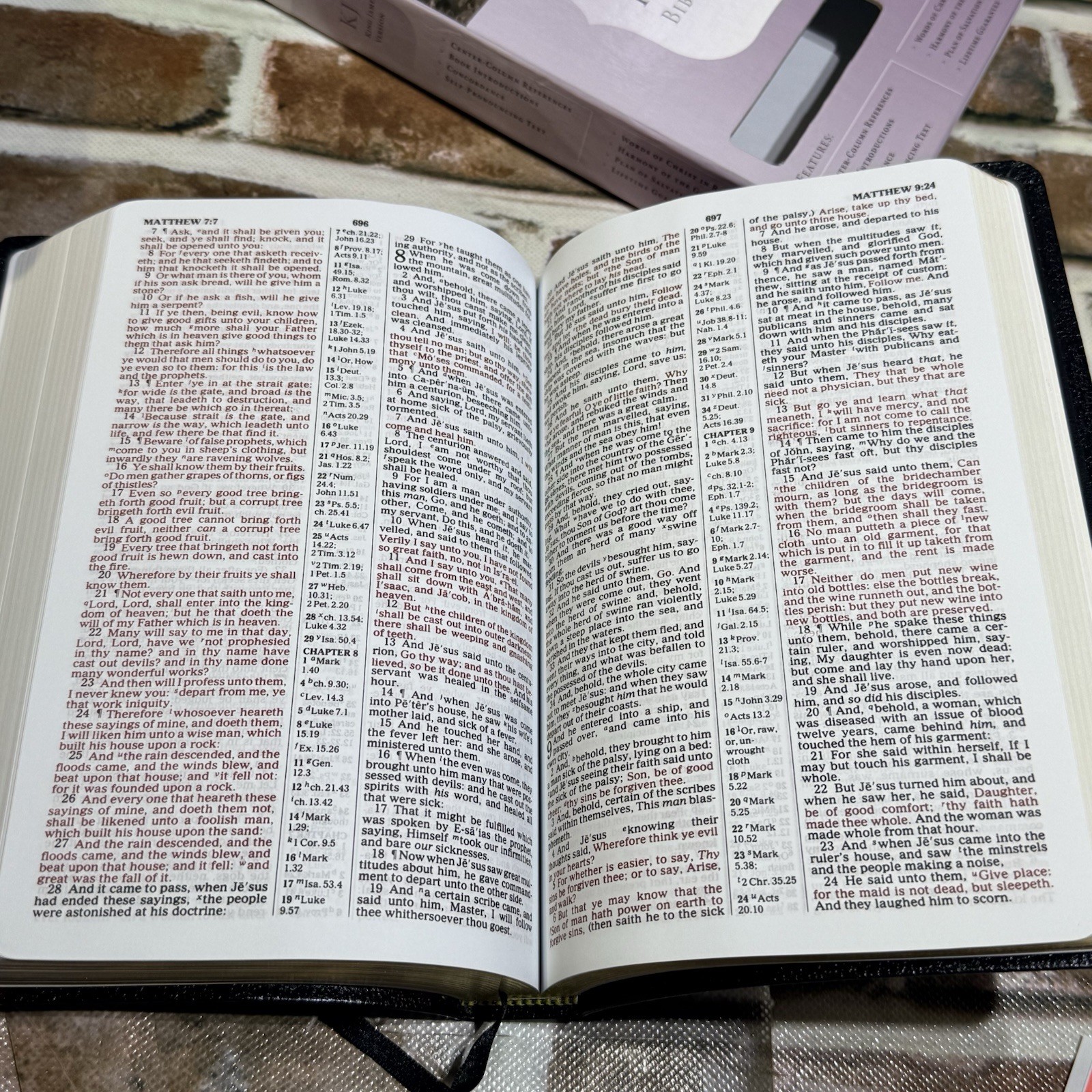 KJV Personal Reference Bible Black Genuine Leather Concordance Red Letter