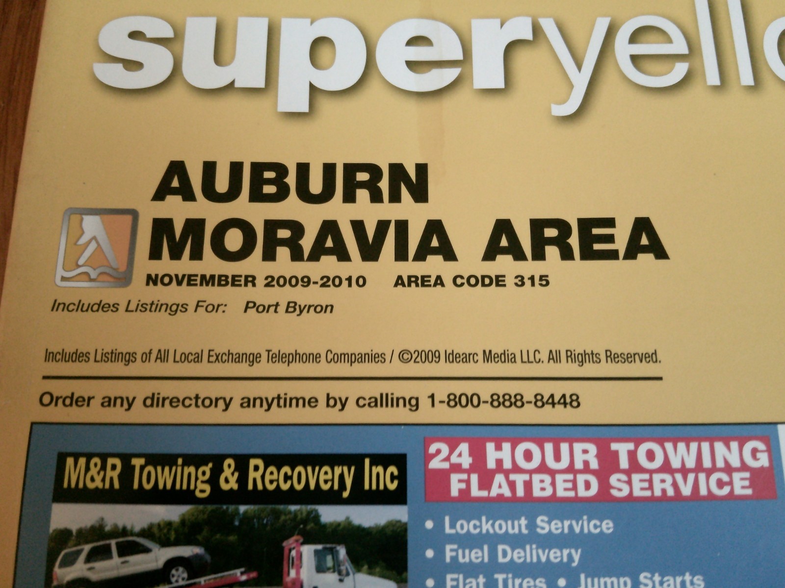Auburn NY Area Phone Book 2009-2010 Residential & Business Listings AreaCode 315