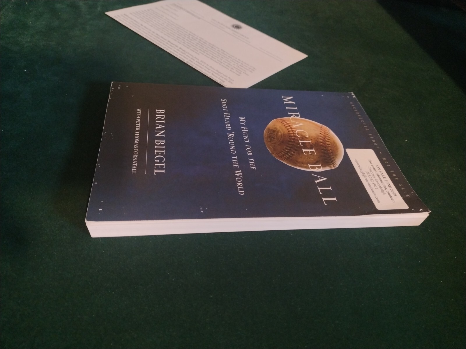Miracle Ball by Brian Biegel (Tpb 2009) 1st Edition Uncorrected Proof CROWN Pub